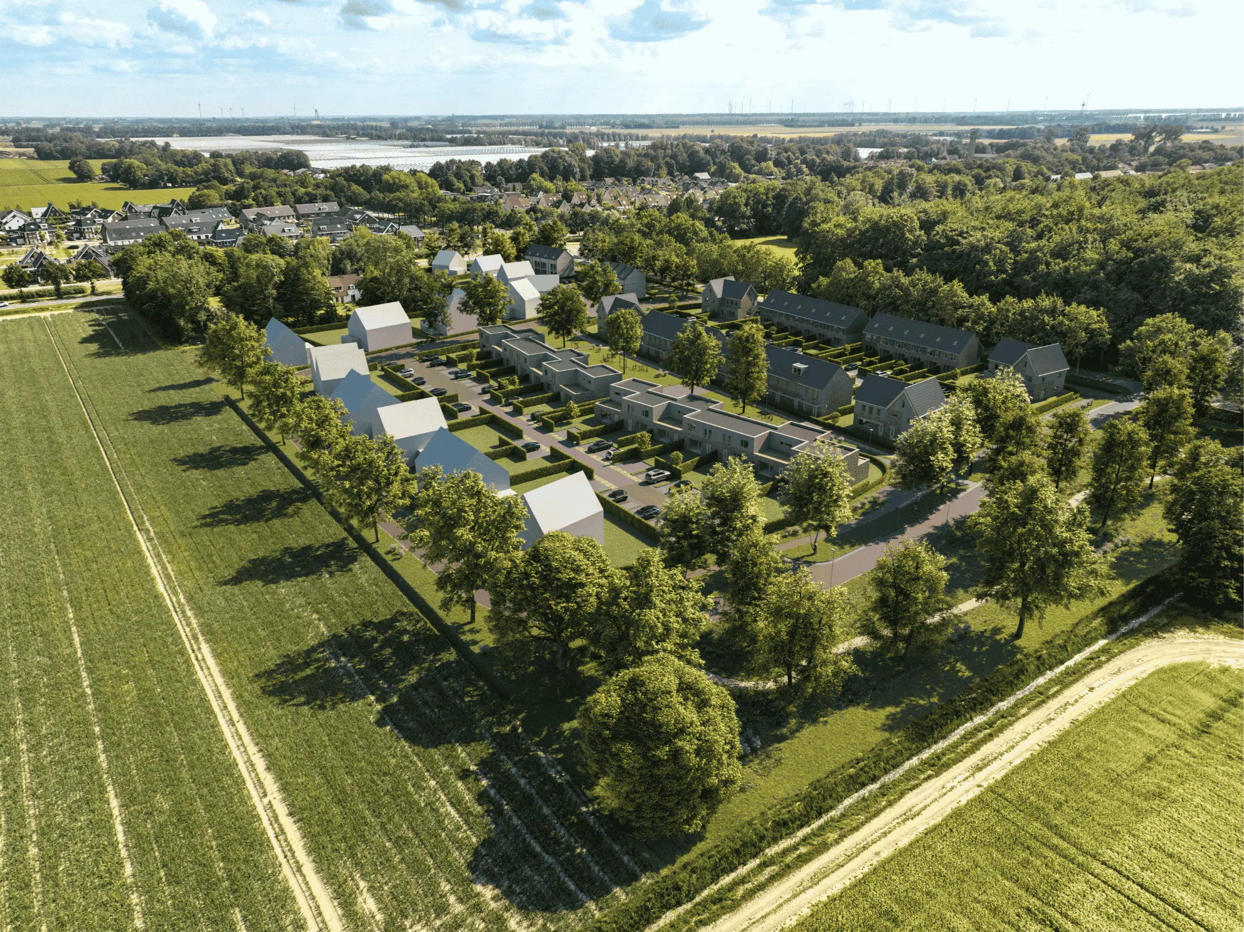 Impressie van Ens Oost vanuit de lucht